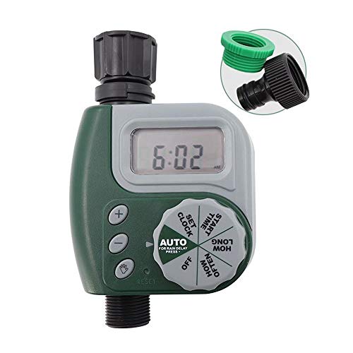 Sipobuy Grifo De Rosca De 3/4", Temporizador Automático De Riego De Jardín, Controlador De Riego De Sincronización, Pantalla LCD Impermeable, Planta De Riego, Balcón, Jardín De Verduras