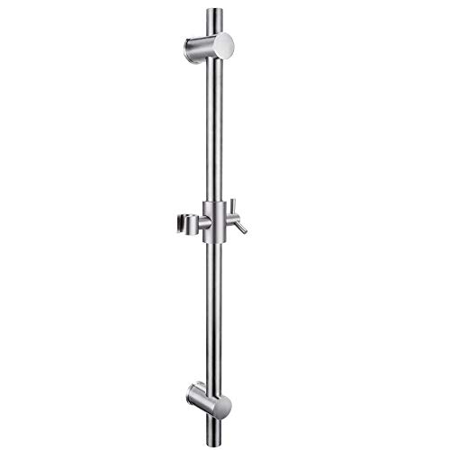 SISVIV Barra de Ducha Pared Ajustable Barra Deslizante Baño con Soporte Alcachofa Ducha Universal, Acero Inoxidable, Cromo Cepillado 60CM