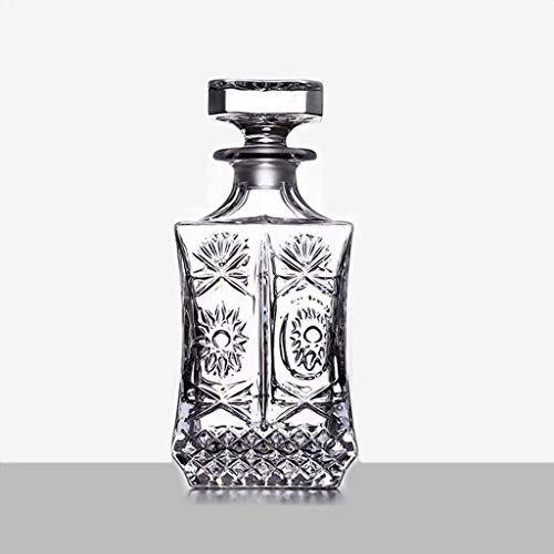 SOAR Botellero Decantador de Vino Crystal Glass Whiskey Bottle Decanter 800ml (Color : H)