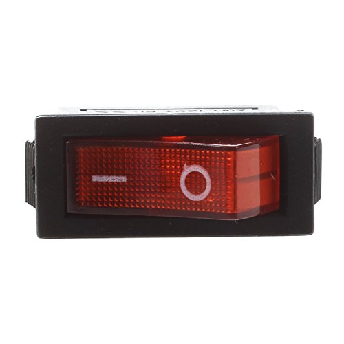 SODIAL(R) AC 16A / 250V 20A / 125V Luz Roja Iluminado On Off SPST Barco Balancin Interruptor x 5 Pcs