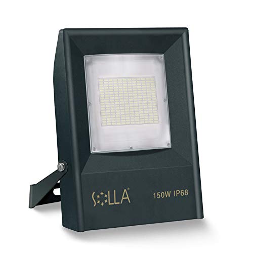 SOLLA Luz de Inundación 150W Profesional para Exteriores Seguridad contra Sobretensiones 4KV 13500LM 5000K Luz Diurna Blanca IP68 a Pueba de Agua Foco LED para Patio Trasero, Jardín, Garajes