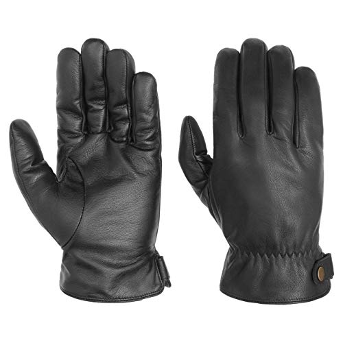 Stetson Guantes de Piel Conductive Hombre - con dedos forro otoño/invierno - 9 HS negro