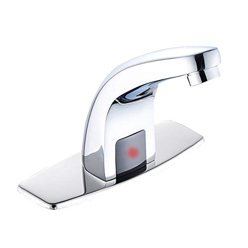 SUNERLORY Grifo de Sensor Automático, Grifo de Sensor de Baño sin Contacto de Acero Inoxidable, Grifos de Tocador Monomando Fríos y Calientes para Grifo de Lavabo de Baño de Cocina