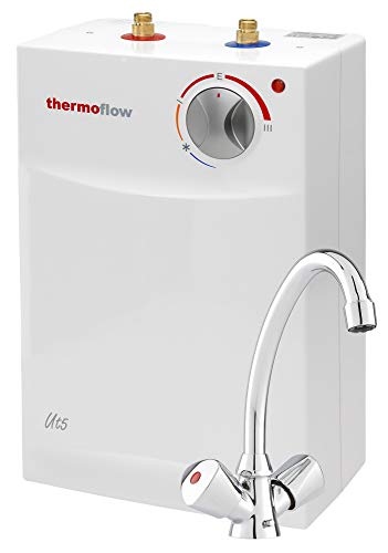 Thermoflow THERMOFLOWSETU QMIX12-Set de almacenamiento para debajo de la mesa (5 L, con grifo), Blanco, (H x B x T): 495 x 275 x 185 mm inkl. Armatur