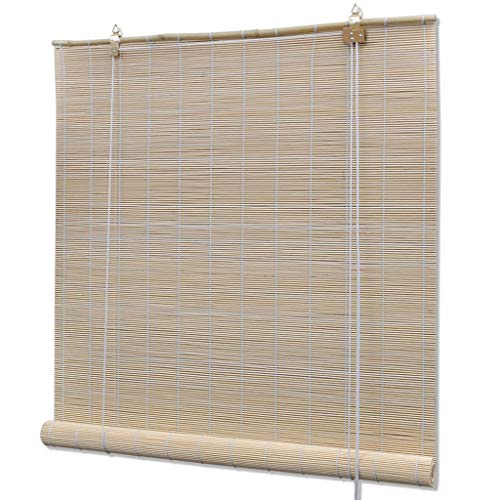 vidaXL Persiana/Estor Enrollable de bambú Natural 80 x 160 cm