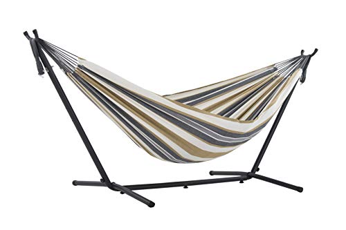 Vivere UHSDO8-25 - Hamaca con soporte incluido, multicolor, 250 cm, doble, diseño Luna del Desierto