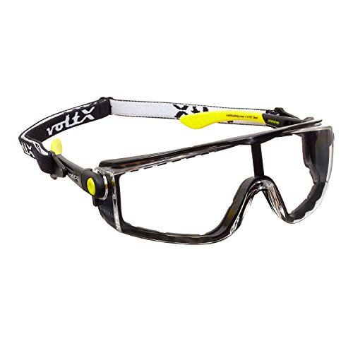 voltX 'Quad' 4 in 1 - Lectura Segura Gafas de Seguridad - Transparente - con inserci—n de Espuma y Diadema - certificaci—n CE EN166f