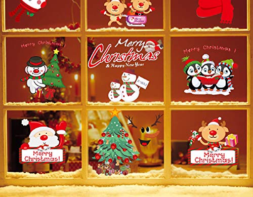 Voqeen - 6 hojas de Navidad para frigorífico pegatinas para ventana, diseño de muñeco de nieve