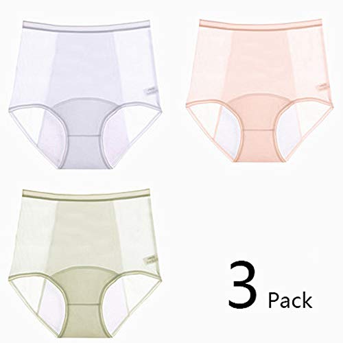 WANJIA Braguita de incontinencia para Mujer - Braguitas Reutilizables a Prueba de Fugas para el Ciclo Menstrual, Sangrado posparto e incontinencia Leve (Paquete de 3),G,XL