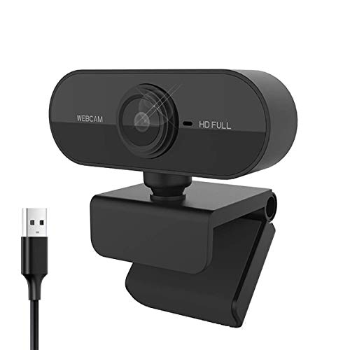 Webcam con micrófono, cámara web HD 1080p, cámara web para ordenador, enfoque automático Plug and Play, cámara USB para ordenador portátil, PC/Mac, estudio en línea