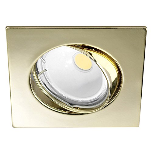 Wonderlamp W-E000013 Basic Basic - Foco empotrable cuadrado, color oro [Clase de eficiencia energética A+]