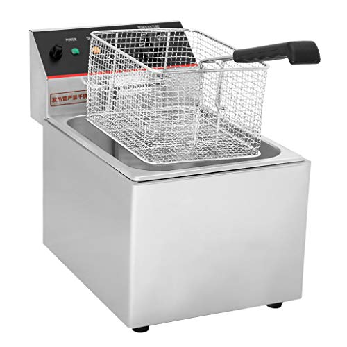 WYXR Freidora eléctrica doméstica y Comercial 8L 2800W Freidora Industrial Acero Inoxidable para Patatas Fritas Deep Fryer Commercial Freidora Eléctrica,220v