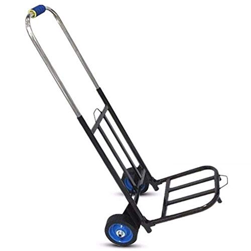 WYZQ Trolley de Hierro Plegable con Ruedas de Goma antipinchazos y 150 kg de Capacidad, Bolsa de Compras Plegable Negra con Ruedas para Equipaje, Viajes, Accesorios para el hogar