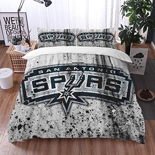 XiHi Juego de Cama, Microfibra, Rugby San Antonio City Spurs Grunge Textura Piedra Occidental Suroeste,1 Juego de Funda nórdica 135 * 200 cm +2 Fundas de Almohada 50x80cm