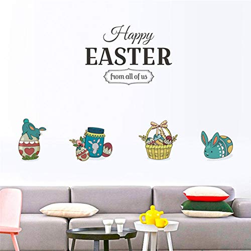 XUKANG Etiqueta engomada de la Pared de la Feliz Pascua para la habitación de los niños 1 Pza Linda calcomanía de Pascua Huevos Etiqueta de la Pared decoración de la habitación de DIY