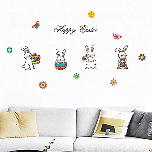 XUKANG Etiqueta engomada de la Pared de la Feliz Pascua para la habitación de los niños 1 Pza Linda calcomanía de Pascua Huevos Etiqueta de la Pared decoración de la habitación de DIY