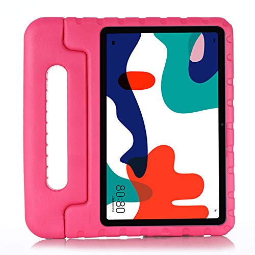 ZiHang Funda Infantil Huawei MatePad 10.4, Carcasa Niño Antigolpes con Asa Convertible Tapa de Soporte, Funda Bebé Ligera para Huawei MatePad 10.4 (Rosa roja)