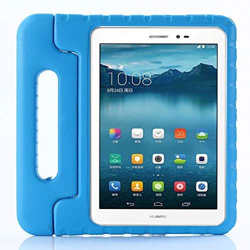 ZiHang Funda Infantil Huawei MediaPad T3 10, Carcasa Niño Antigolpes con Asa Convertible Tapa de Soporte, Funda Bebé Ligera para Huawei MediaPad T3 10 (Azul)