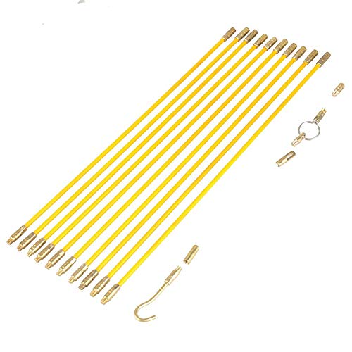 10PCS Alambre Eléctrico Cinta de pescado Cable Kit de fibra de vidrio Extractor coaxial Varillas corrientes