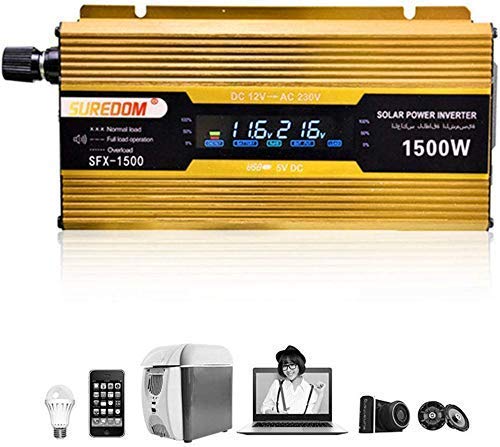 1500W / 2000W Inversor De Corriente para Automóvil DC 12V A Ca 110V / 240V Convertidor De Pantalla Digital Puertos De Carga USB, Generador De Emergencia Al Aire Libre, 24Vto230V-1500W