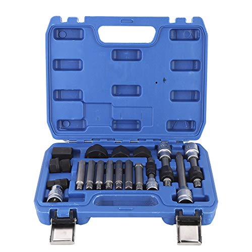 Akozon Juego de extracción de polea 18Pcs/Set Kit de desmontaje de desmontaje de polea de alternador Herramienta de reparación de automóviles