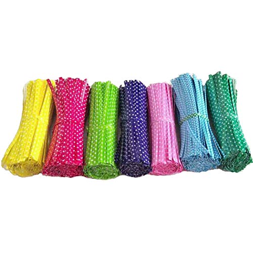 Beito 100 Piezas de 9 cm Alambre metálico precintos para Cello Bolsa Caramelo de Acero Bicarbonato de Embalaje ligadura Lollipop Postre Sellado precinto de Amarre Color al Azar