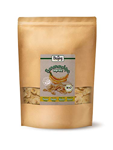 Biojoy Chips de plátano BÍO, horneados en aceite de coco, no endulzado y sin azufre (1 kg)