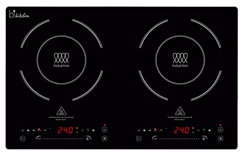 bkitchen Cook 420 - Placa de inducción superplana con Placa de vitrocerámica, 7 programas de cocción, detección automática de sobrealimentación, función de Deslizamiento