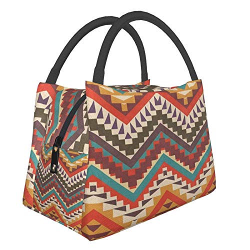 Bolsa Térmica,Bolsa de Almuerzo Térmic,Bolsa Isotérmica para Almuerzo,Tribal Azteca Colorido,Bolsa de almuerzo,Bolsa de Picnic Portátil para Trabajo y Colegio