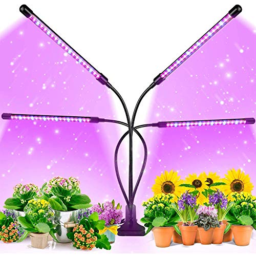 CALISTOUK - Lámpara de Planta, 80 LED Luz de la Planta Iluminación con Herramientas de Jardinería, 3 Modos de Lluminación, 9 Niveles Regulables, Rotación de 360°y Función de Temporizador(40W)
