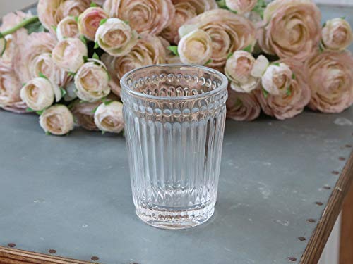 Chic Antique Vaso para cepillos de dientes, cristal transparente, estilo rústico, vintage, shabby