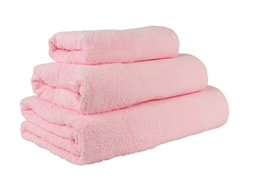 Confort Home M.T (Rosa) Juego de Toallas de baño 3 Piezas REGALITOSTV (1 Toalla de baño, 1 Toallas de Manos y 1 Toalla Cara) 100% algodón, Toallas Ligeras y absorbentes. (Rosa)