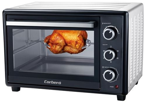 Corbero CHS360BICRL horno tostador 36 L Negro 1500 W - Hornos tostadores (36 L, Negro, Giratorio, Acero inoxidable, Mecánico, 60 min)