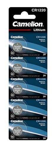 CR1220 Pila boton de litio 3V Pack 5uds.