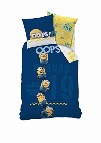 CTI 42949 Minions OOPS Juego de cama de 135 x 200 + 80 x 80 cm, 100% algodón