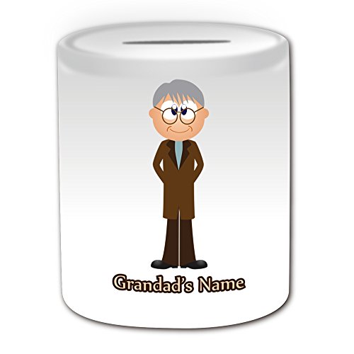 De regalo con mensaje personalizado - Hucha para el abuelo (miembro de la familia diseño de, blanco) - el nombre/mensaje en el diseño de - abuelo