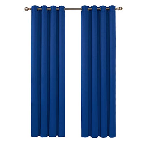 Deconovo Cortinas Dormitorio Moderno Suave para Ventanas de Habitación Juvenil con Ojales Juego de 2 Paneles 140 x 280 cm Azul Oscuro