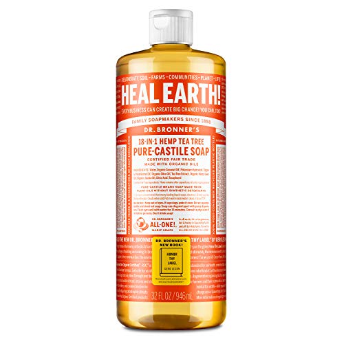 Del Dr. Bronner Tea Tree Castilla Jabón Hecho con ingredientes orgánicos 32 oz