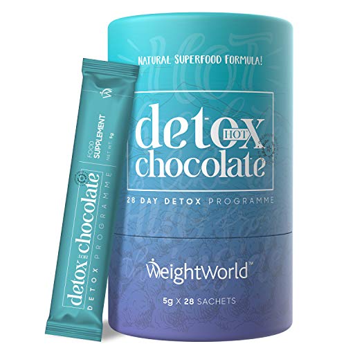 Detox Adelgazante Chocolate Caliente Desintoxicante - Para Adelgazar y Las Eliminar Toxinas, Con Garcinia Cambogia y L-Carnitina, Inhibidor de Apetito, Más Sabroso y Gustoso que un Té, 28 Sobres