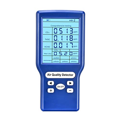 ETE ETMATE Medidor de Calidad del aire para Medidores de CO2 (HCHO) TVOC ppm, Detector de Dióxido de Carbono, Analizador de gas, Comprobador de Calidad de Aire