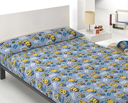 Export Trading Disney-Juego de sabanas con diseño Minions, 260 x 160 cm, Algodón, Unico, 260x160x1 cm, 3 Unidades