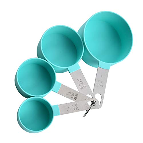 Fengyuanhong 8 PC/Sistema de medición de la manija Taza de la Cuchara de Acero Inoxidable Conjunto de plástico Taza de medición Cocina la Herramienta de Horno, Verde