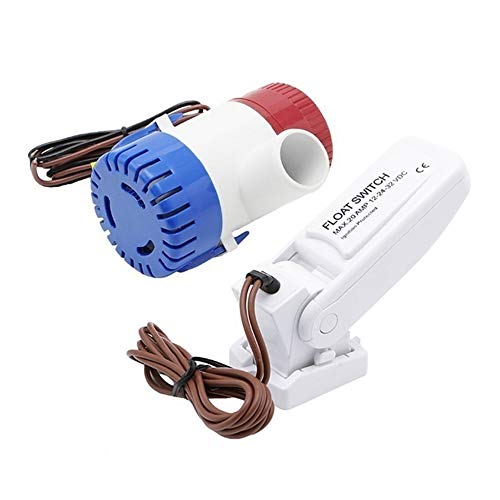 Fesjoy 12V 1100GPH Bomba de achique automática para barcos Interruptor de flotador Interruptores de sentina Sensor de flujo para bomba de agua eléctrica