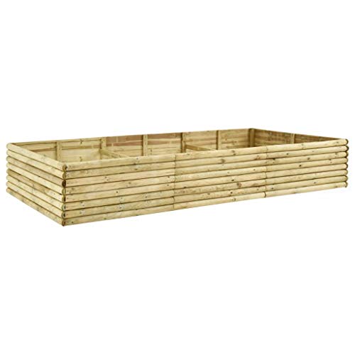 Festnight Jardinera de Madera de Pino Impregnada Jardinera Madera Exterior Macetas Exterior 19 mm 300x150x48 cm