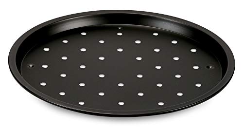 Formegolose 87732FG Molde para pizza congelada, 32 cm, Acero, Negro