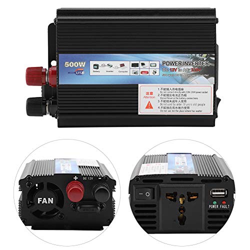 FTVOGUE Solar Power Inverter 12v a 220v / 110V 500W Car Power Inverter con Panel Solar Inversores de Corriente(12v to 220v/500W)