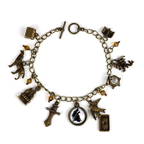 GDYX Pulsera De Encanto Tema Plata Corbata De Metal Pulsera Anillo De La Vida Da La Señora Juego de Tronos