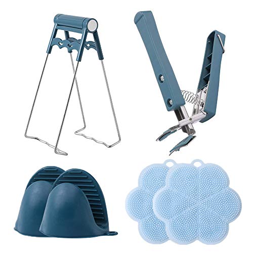 Gobesty Pinza de Clip para Cuenco, Soporte de Silicona para Ollas, Juego de Cocina Anti-Escaldado, Soporte de Silicona para Ollas, Abrazadera de Cocina Resistente al Calor