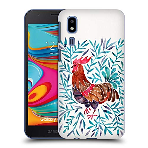 Head Case Designs Oficial Cat Coquillette Gallo Hojas Verdes Aves 2 Carcasa rígida Compatible con Samsung Galaxy A2 Core (2019)