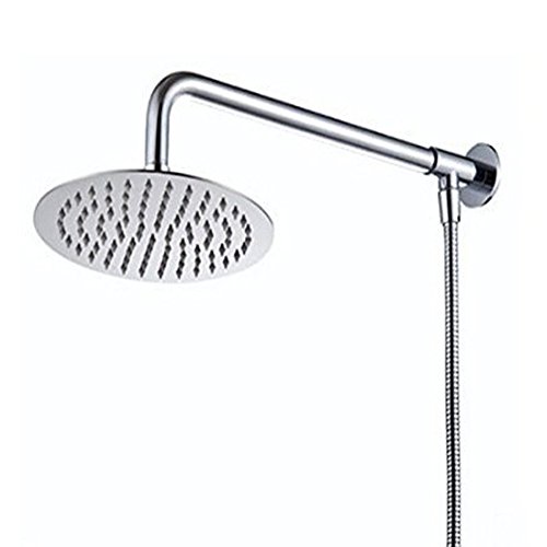 Hiendure® 30cm Montaje en pared Lluvia Redondo Alcachofa de la ducha Con brazo de ducha manguera de la ducha Acero inoxidable acabado cromo